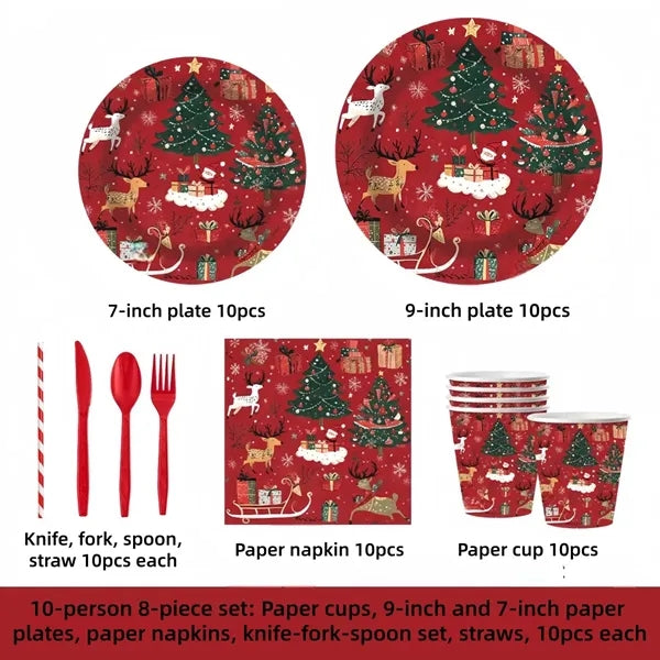 Disposable plates cups straws napkins