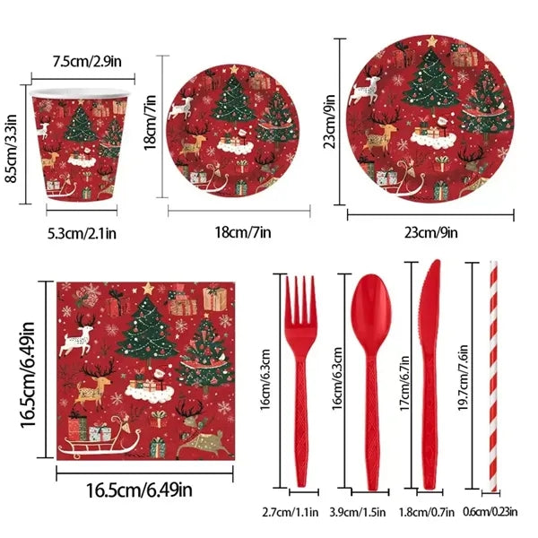 Disposable plates cups straws napkins