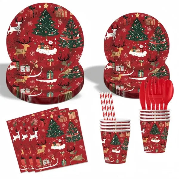 Disposable plates cups straws napkins