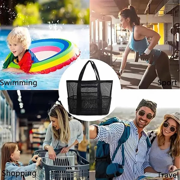 Large-Capacity Mesh Beach Toy Storage Bag