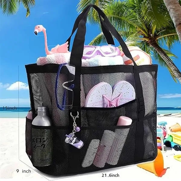 Large-Capacity Mesh Beach Toy Storage Bag
