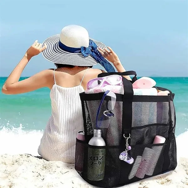 Large-Capacity Mesh Beach Toy Storage Bag