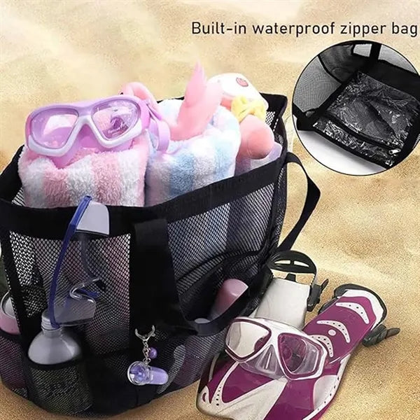 Large-Capacity Mesh Beach Toy Storage Bag