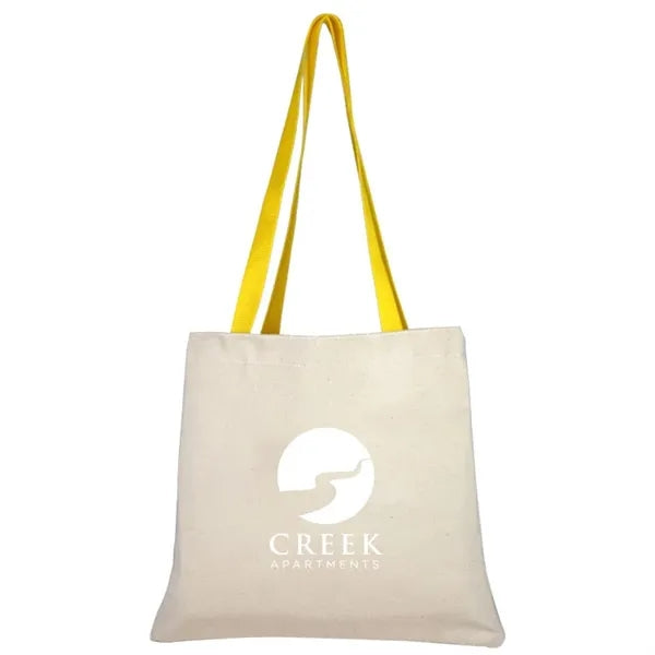 Flat Cotton Tote, with Poly Handles, Nylon Liner