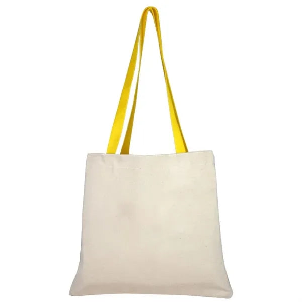 Flat Cotton Tote, with Poly Handles, Nylon Liner