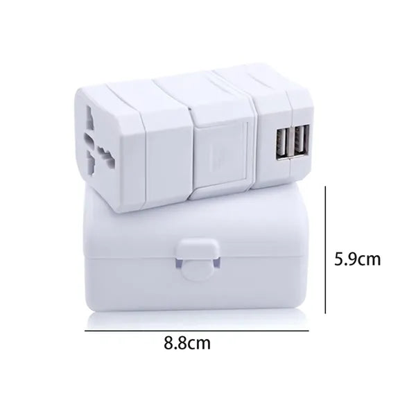 Universal Travel Adapter with Dual USB Charging Ports