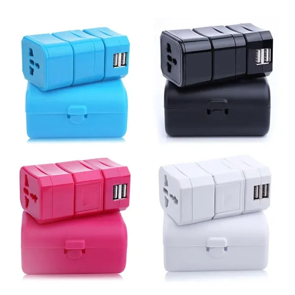 Universal Travel Adapter with Dual USB Charging Ports