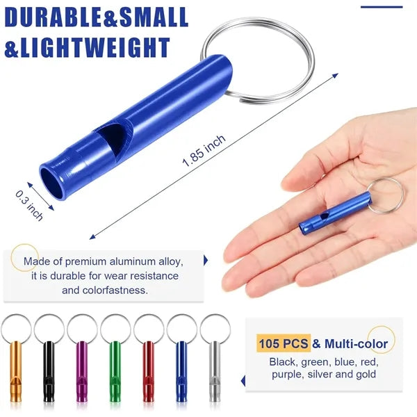 Aluminum Emergency Whistle With Keychain