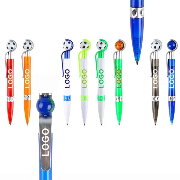 Cool Rotatable Soccer Basketball Shape Sports Ballpoint Pens