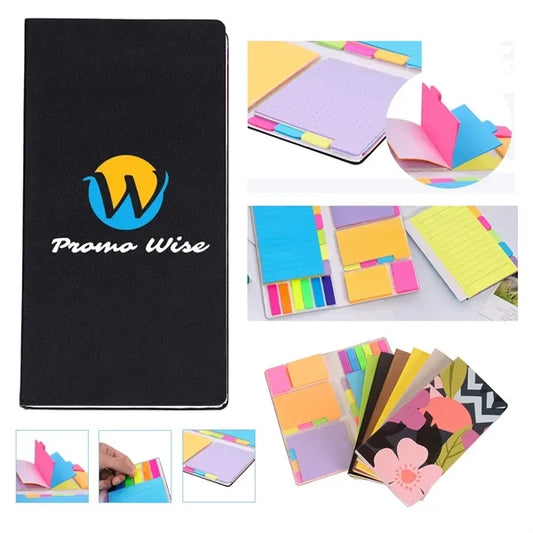 PU Leather Case Colorful Sticky Notes Set with Pen Holder