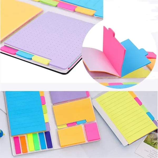 PU Leather Case Colorful Sticky Notes Set with Pen Holder