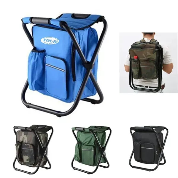 2 in 1 Portable Outdoor Cooler Backpack Camping Chair