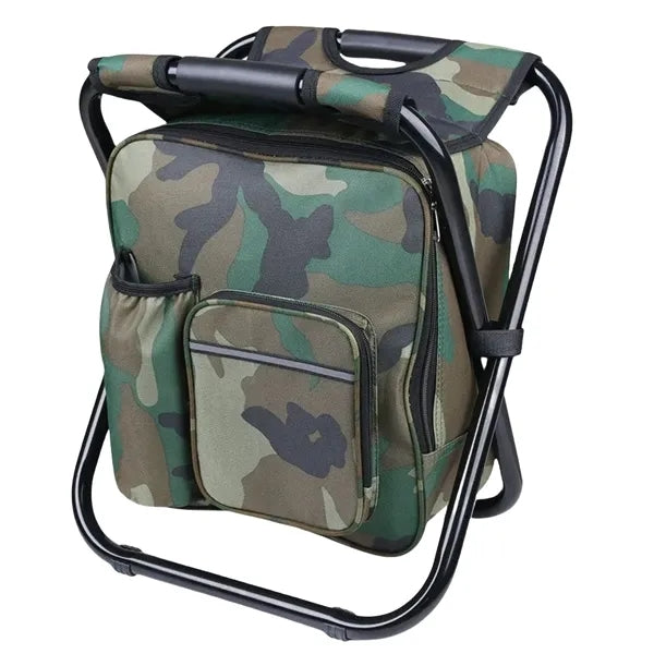 2 in 1 Portable Outdoor Cooler Backpack Camping Chair