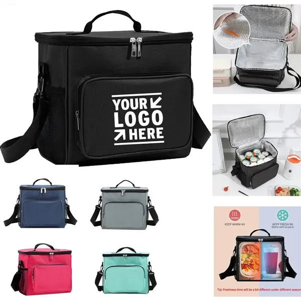 Portable Oxford Insulated Tote Bag with Handle & Strap
