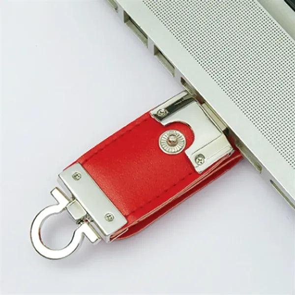Leather Metal Keychain Design High-Speed USB 3.0 Flash Drive
