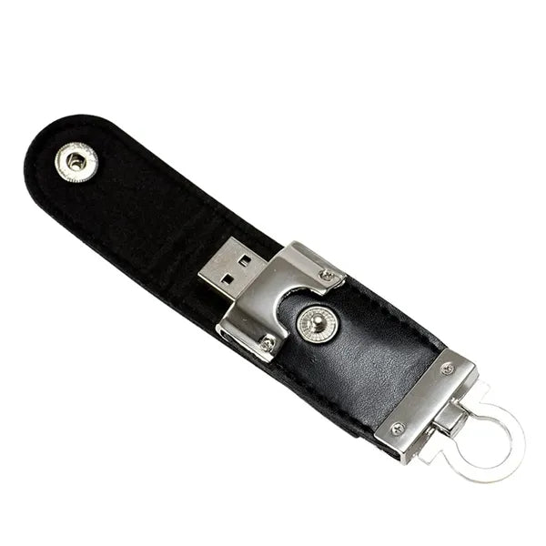 Leather Metal Keychain Design High-Speed USB 3.0 Flash Drive
