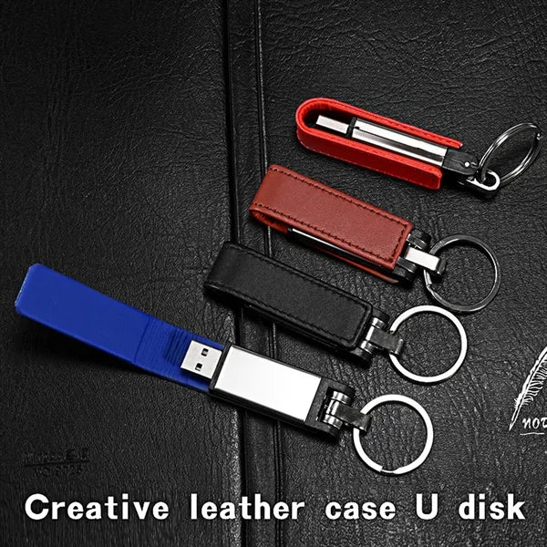 Waterproof High-Speed Transfer Leather-Case USB Flash Drive