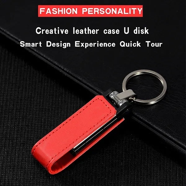 Waterproof High-Speed Transfer Leather-Case USB Flash Drive