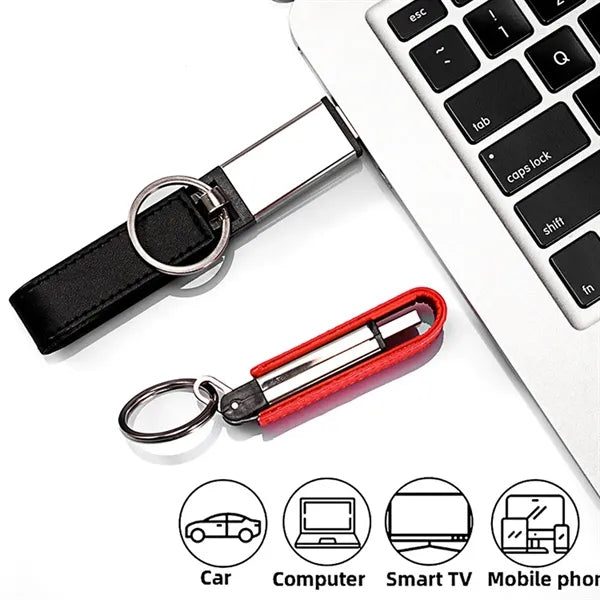 Waterproof High-Speed Transfer Leather-Case USB Flash Drive