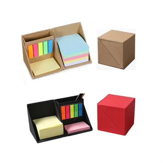 Foldable Desk Storage Box with Sticky Notes