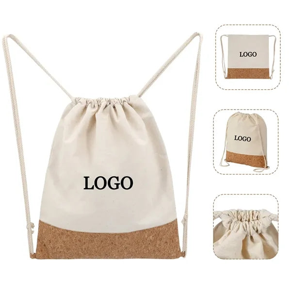 Cotton and linen canvas drawstring bag