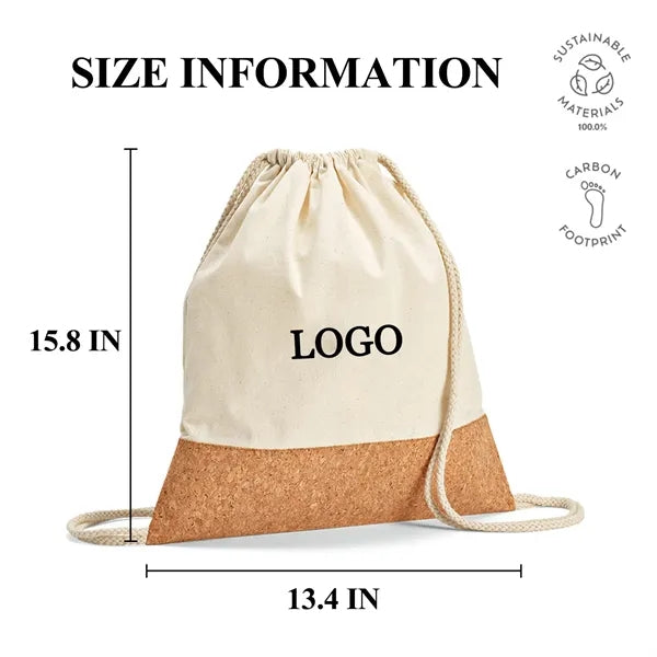 Cotton and linen canvas drawstring bag