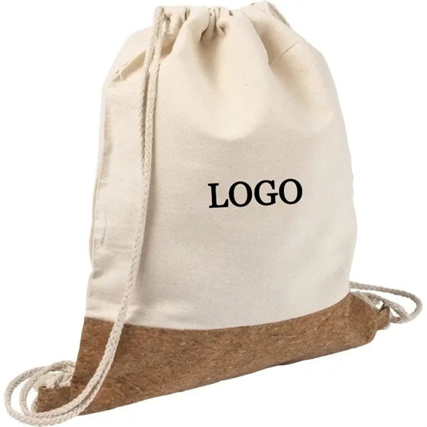 Cotton and linen canvas drawstring bag