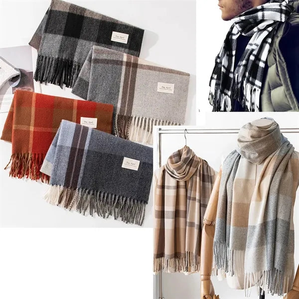 Winter Long Pashmina Wrap Shawl Scarf w/Fringes