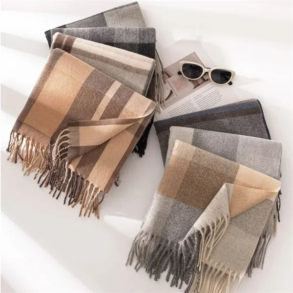Winter Long Pashmina Wrap Shawl Scarf w/Fringes