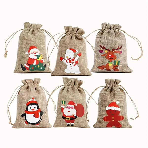 Christmas Linen Gift Bag