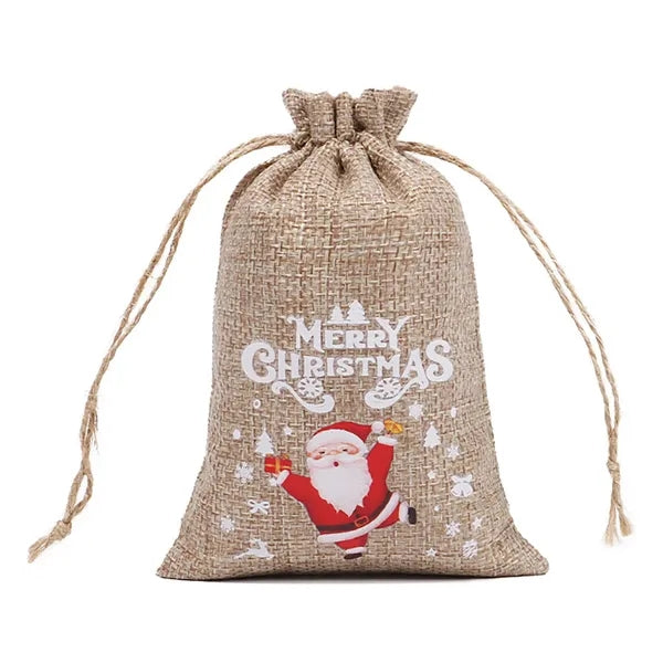 Christmas Linen Gift Bag