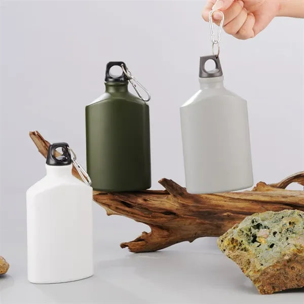 500ml Single Wall Aluminum Water Flask with Carabiner