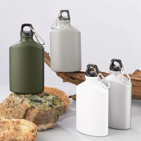 500ml Single Wall Aluminum Water Flask with Carabiner