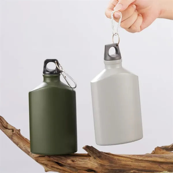 500ml Single Wall Aluminum Water Flask with Carabiner