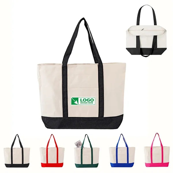 Canvas Tote Bag with Zipper