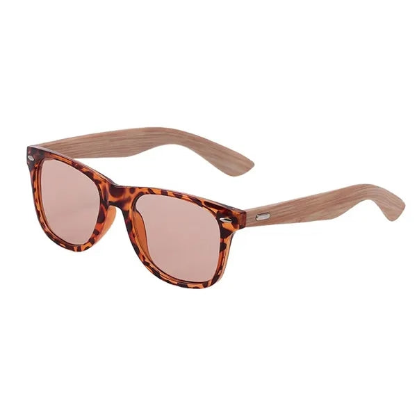 Eco-Friendly Bamboo Frame Sunglasses with Storage Pouch