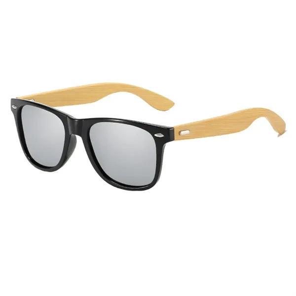 Eco-Friendly Bamboo Frame Sunglasses with Storage Pouch