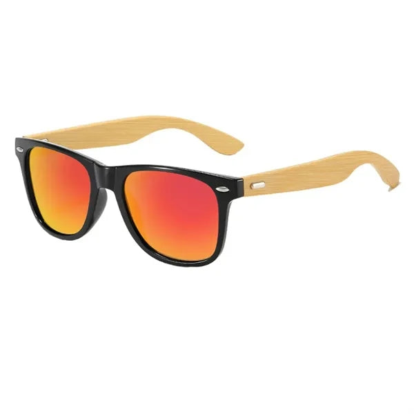 Eco-Friendly Bamboo Frame Sunglasses with Storage Pouch