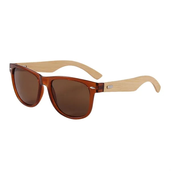 Eco-Friendly Bamboo Frame Sunglasses with Storage Pouch