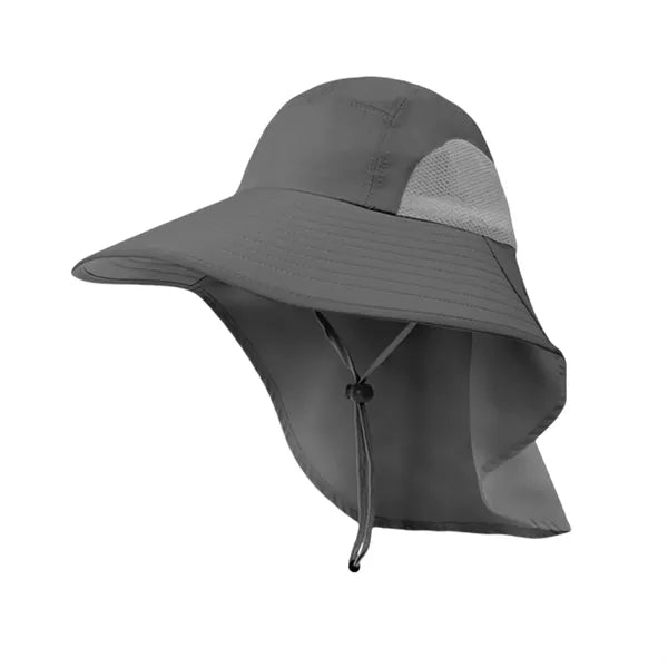 Wide Brim Bucket Sun Visor Hat W/Neck Flap