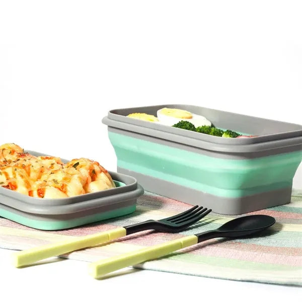 Stackable Leakproof Foldable Square Silicone Food Container