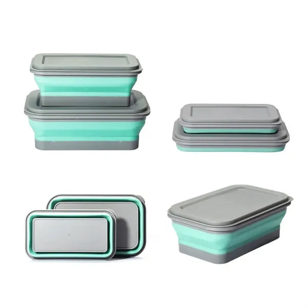 Stackable Leakproof Foldable Square Silicone Food Container