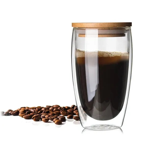 Double Walled Glasses with lid Noble Robust Borosilicate