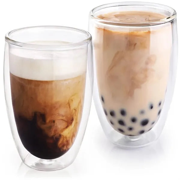 Double Walled Glasses with lid Noble Robust Borosilicate