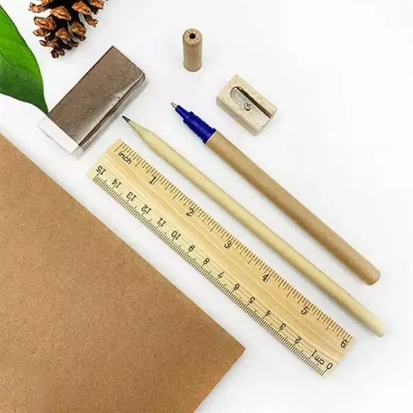 Eco-Friendly Wooden Stationery Set