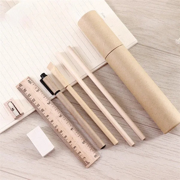 Eco-Friendly Wooden Stationery Set