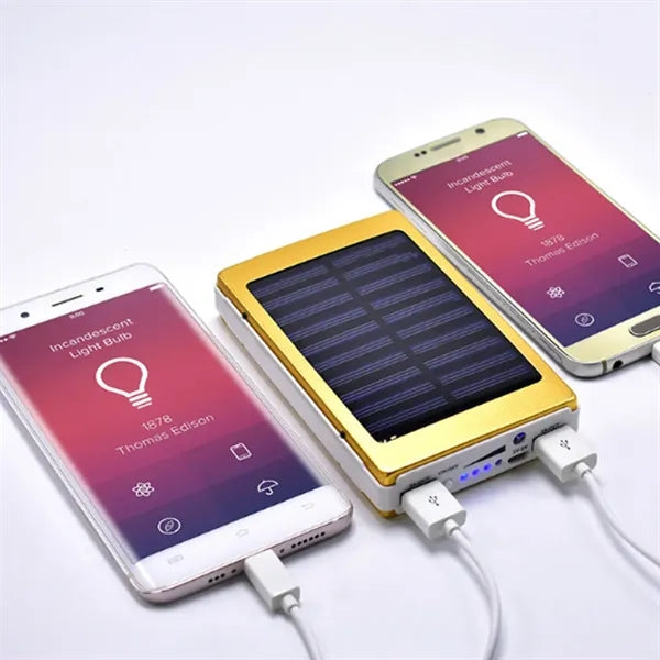 10000mAh Portable Solar Power Bank with LED Flashlight