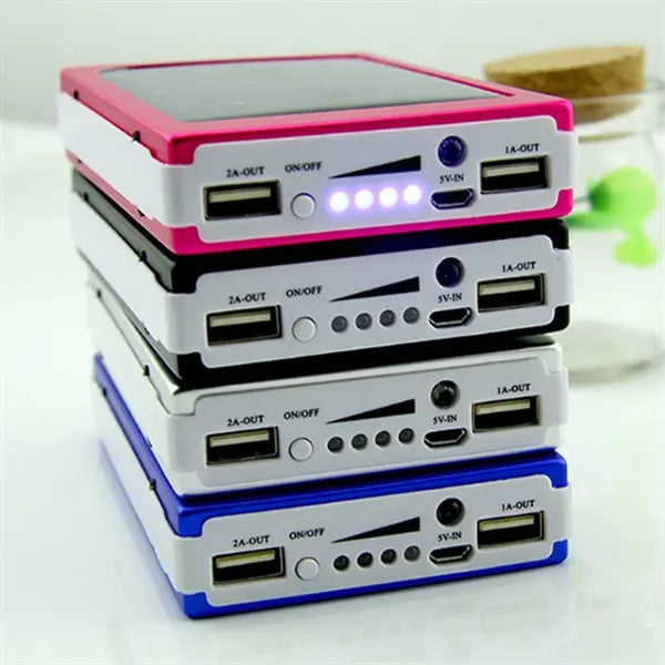 10000mAh Portable Solar Power Bank with LED Flashlight