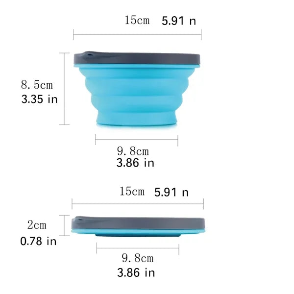 Silicone Collapsible Bowl with Lid Folding For Travel
