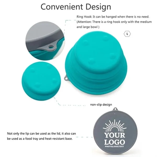 Silicone Collapsible Bowl with Lid Folding For Travel